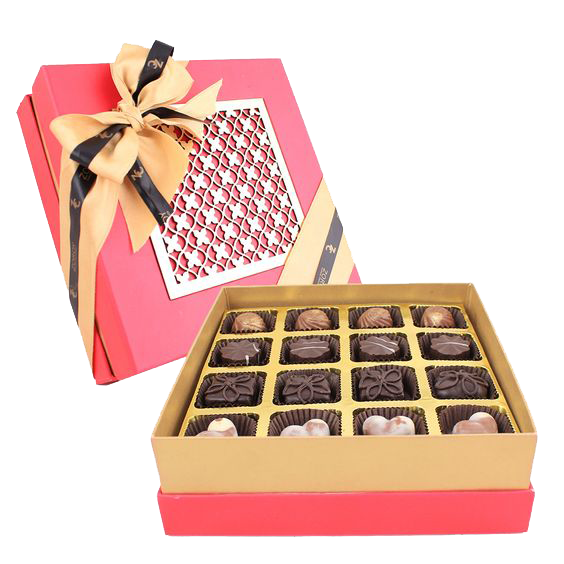 1. Signature Classy Box with Laser Cut Design and 16 assorted Chocolates