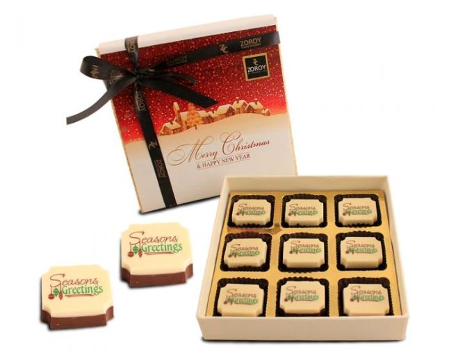 Box of Christmas greeting- 9 chocolates - 513